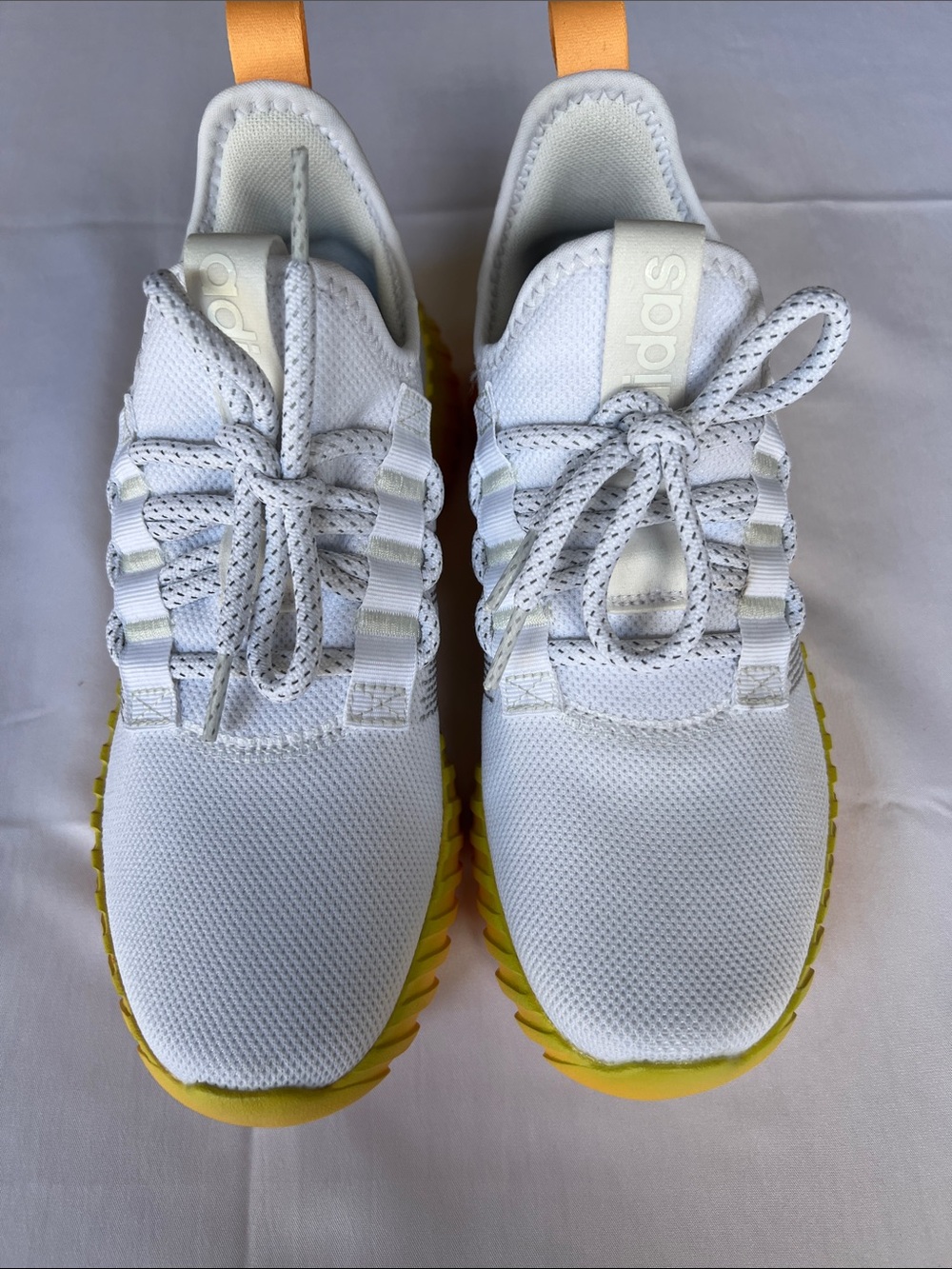 adidas women White Sneakers with Yellow Outsole